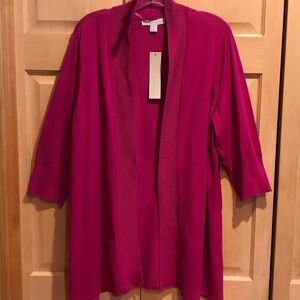New Laura Ashley Fuchsia Open Front Cardigan